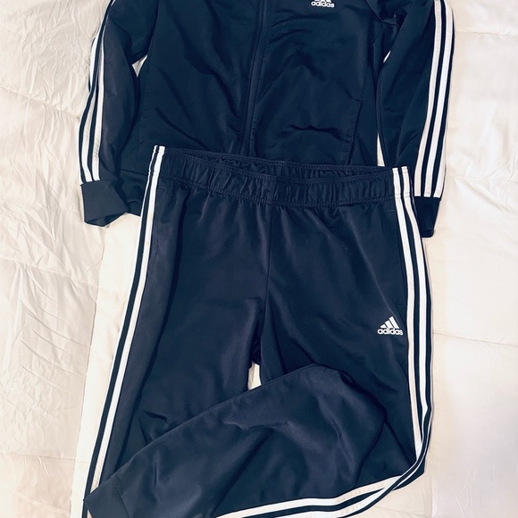 Adidas Black Tracksuit with White Stripes - Picture 1 of 5